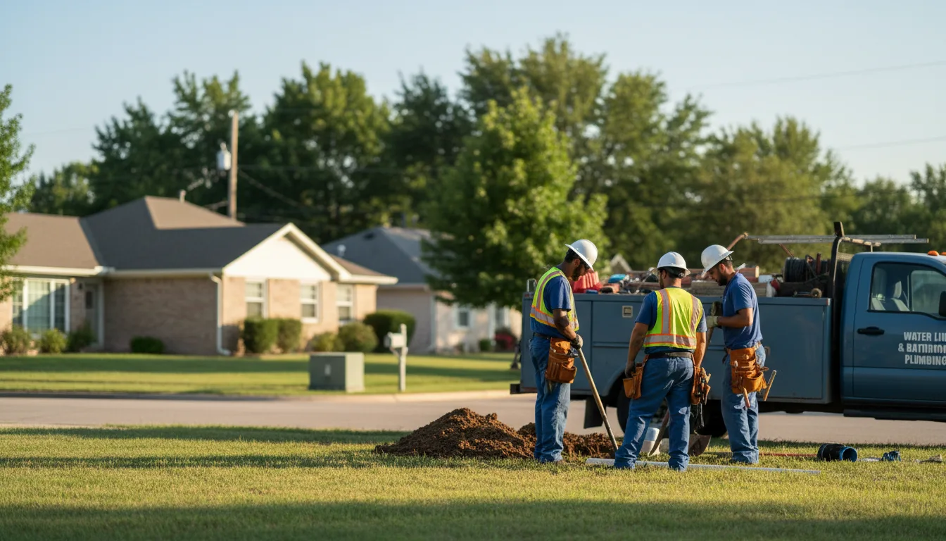 Residential water line and bathroom plumbing service in New Market, IA